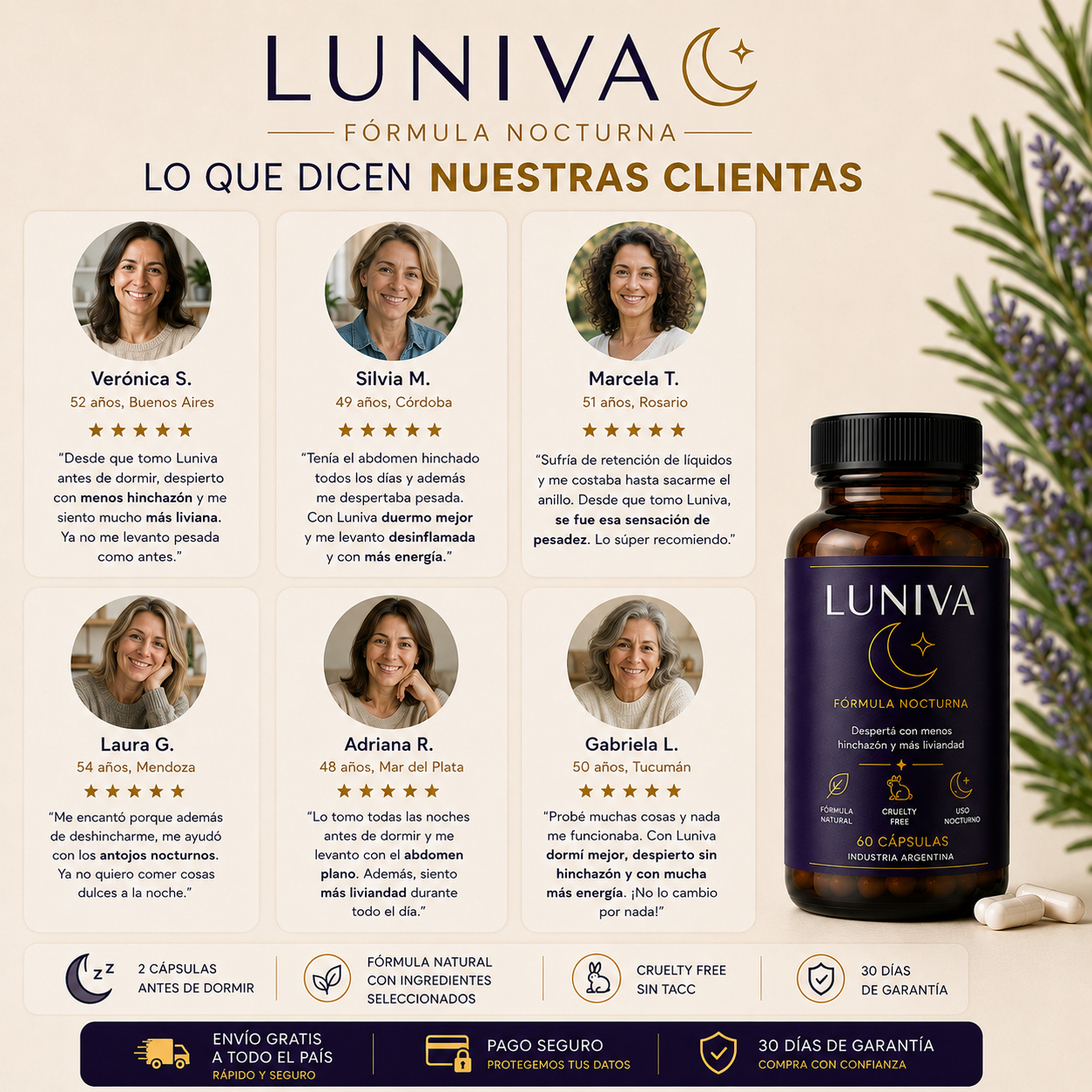 Suplemento nocturno Despertá con menos hinchazón y más liviandad