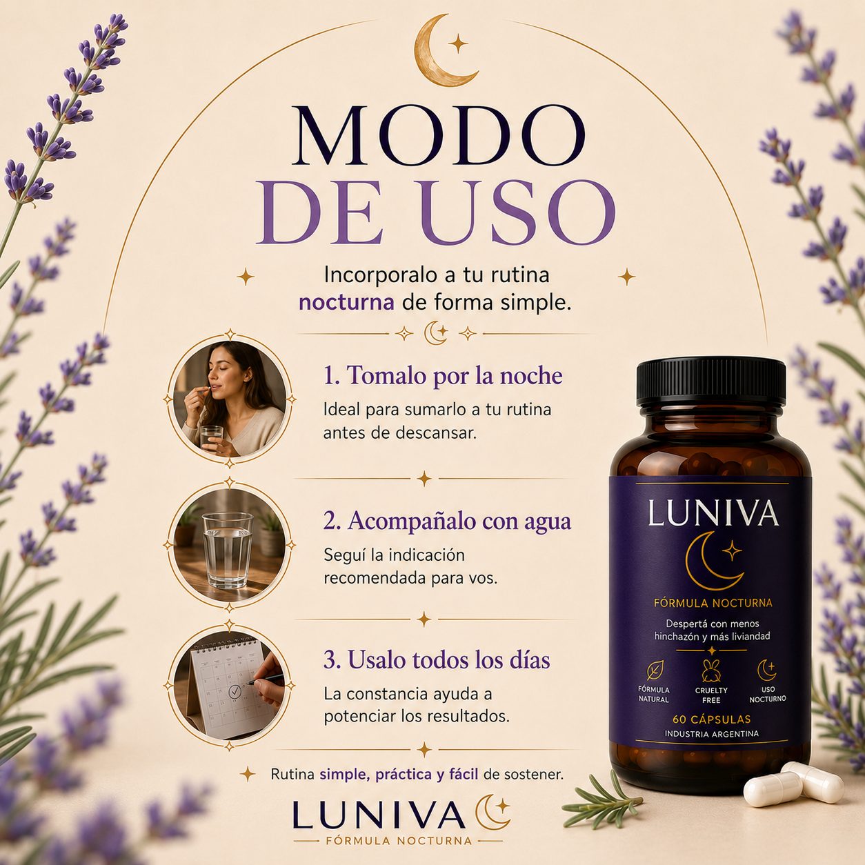 Suplemento nocturno Despertá con menos hinchazón y más liviandad